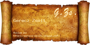 Gerecz Zsolt névjegykártya